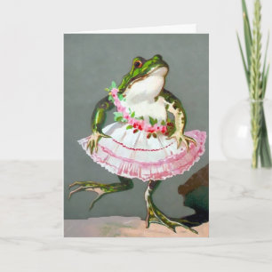 Vintage Frosch im Kleid anpassbare Karte