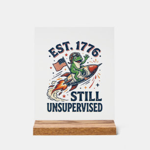 Vintage Frosch Rakete Est 1776 Unbeaufsichtigtes S Acrylschild