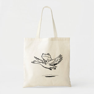 Vintage Frosch reitet Gans Natur Whimsical Tier  Tragetasche