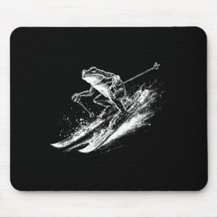 Vintage-Frosch Schifahren bergab Ski-Truppe Winter Mousepad