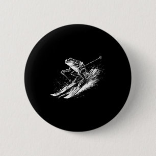 Vintage Frosch Schneeski-Abfahrt Ski-Truppe Winter Button