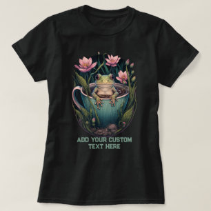 Vintage-Frosch-Tasse Wildblumen-Wald Kröte, Frosch T-Shirt
