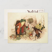 Vintage Frosch- und Bug-Postkarte Postkarte (Vorne/Hinten)