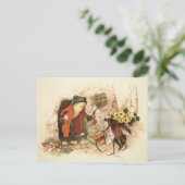 Vintage Frosch- und Bug-Postkarte Postkarte (Stehend Vorderseite)