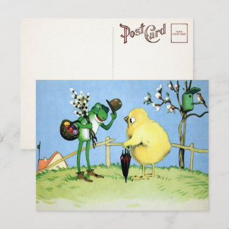 Vintage Frosch- und Kick-Postkarte Postkarte