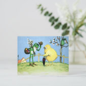 Vintage Frosch- und Kick-Postkarte Postkarte (Stehend Vorderseite)