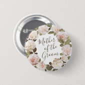 Vintage-Frösche-Rosen-Mutter-des-Bräutigams-Knopf Button (Vorne & Hinten)