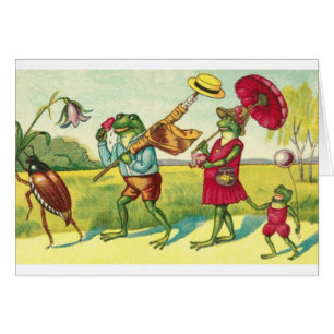 Vintage - Froschfamilien-Sommerausflug,