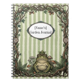 Vintage Froschkönig Botanisches Journal Notizblock