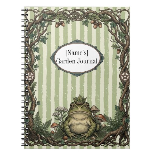 Vintage Froschkönig Botanisches Journal Notizblock (Vorderseite)