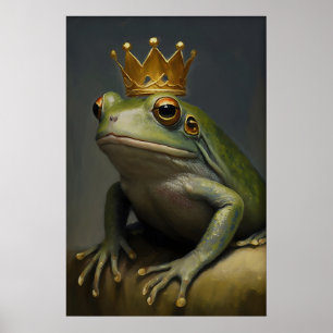 Vintage-Froschkönig-Kunststoffdruck Klassische Krö Poster