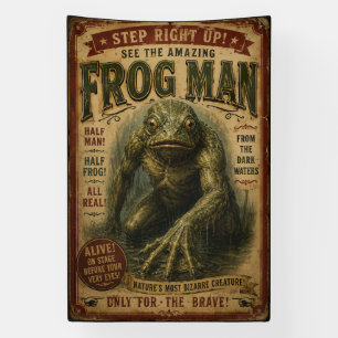 Vintage-Froschmann-Freak-Sideshow-Banner Banner