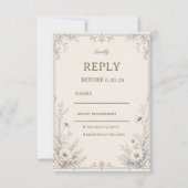 Vintage-Frosted-Botanik RSVP Karte (Vorderseite)