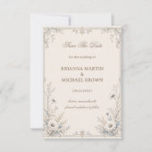Vintage-Frosted-Botanik Save The Date (Vorderseite)