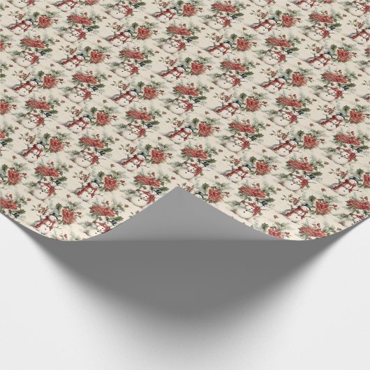 Vintage Frostfreunde Geschenkpapier (Ecke)