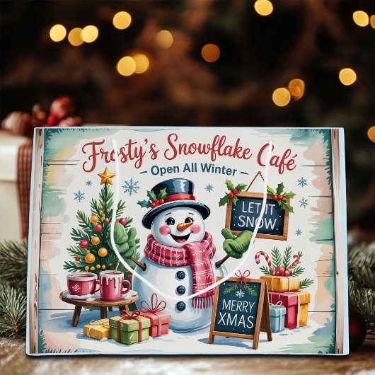 Vintage Frosty's Schneeflocken Café Große Geschenktüte