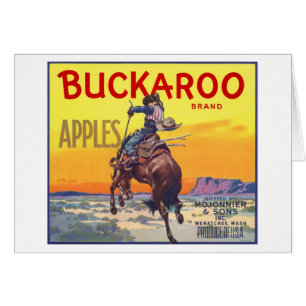 Vintage-Fruchkisten-Etiketten-Kunst, Buckaroo-Äpfe