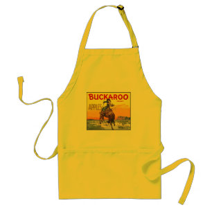 Vintage-Fruchkisten-Etiketten-Kunst, Buckaroo-Äpfe Schürze