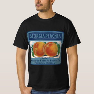 Vintage-Fruchkisten-Etiketten-Kunst, Georgia-Pfirs T-Shirt
