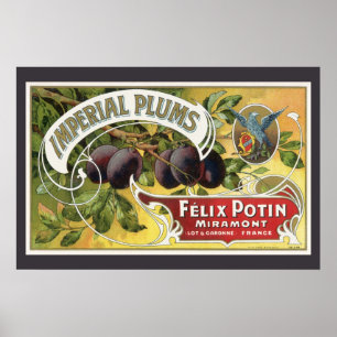 Vintage-Fruchkisten-Etiketten-Kunst, Imperial-Pfla Poster