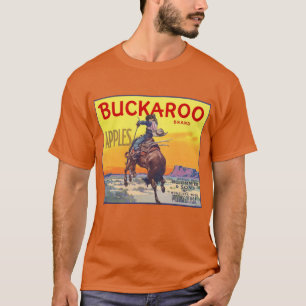 Vintage-Fruchkisten-Etikettenkunst, Buckaroo-Äpfel T-Shirt