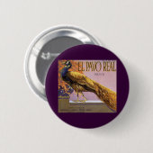 Vintage-Fruchkisten-Etikettenkunst El Pavo Pfau Vo Button (Vorne & Hinten)
