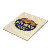 Vintage Frucht-Aufkleber-Pfirsiche, lustiger Gee Fliese (Seite)