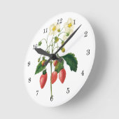 Vintage Frucht-Beeren-Nahrungsmittelerdbeeren Runde Wanduhr (Winkel)