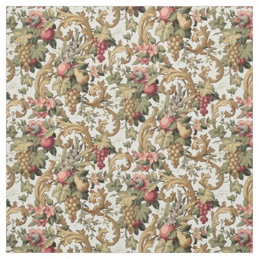 Vintage Frucht Blume & Traubenmuster Stoff (Muster)