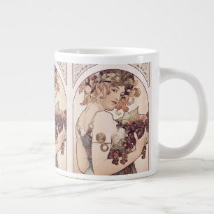Vintage-Frucht-Girl von Alphonse Mucha  Jumbo-Tasse