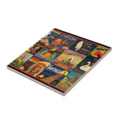 Vintage Frucht-Kisten-Aufkleber Fliese (Seite)