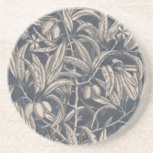 Vintage Frucht u. Blumeni Sandstein Untersetzer