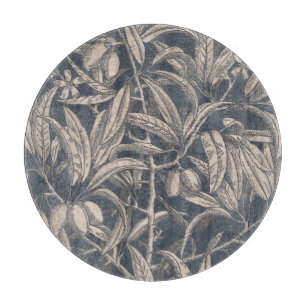 Vintage Frucht u. Blumeni Schneidebrett