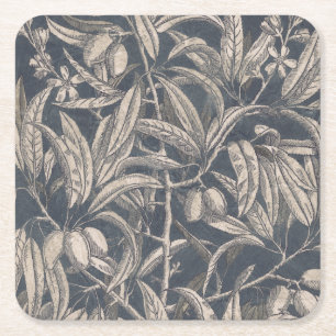 Vintage Früchte & Floral I Rechteckiger Pappuntersetzer