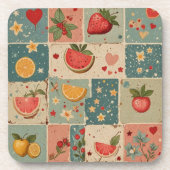 Vintage Früchte Getränkeuntersetzer (Vorderseite)