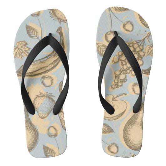 Vintage Früchte-Muster Badesandalen (Fußbett)