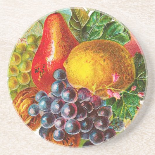 Vintage-Früchte-und-Nüsse-Malerei Untersetzer (Vorne)