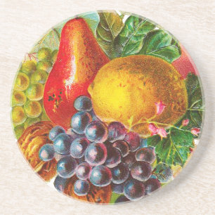 Vintage Früchte und Nuts Malerei Untersetzer