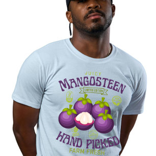 Vintage-Fruchtetikett Tropische Mangostane T-Shirt