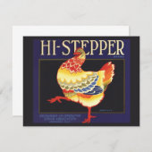 Vintage Fruchtkäfige Label Art, Hi Stepper Chicken (Vorne/Hinten)