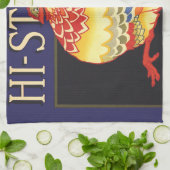 Vintage Fruchtkäfige Label Art, Hi Stepper Chicken Geschirrtuch (Gefaltet)