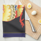 Vintage Fruchtkäfige Label Art, Hi Stepper Chicken Geschirrtuch (Viertel Falte)