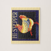 Vintage Fruchtkäfige Label Art, Hi Stepper Chicken Puzzle (Vertikal)