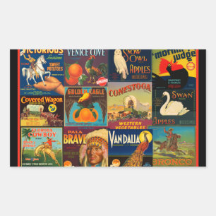 Vintage Fruchtkäseletiketten Rechteckiger Aufkleber