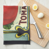 Vintage Fruchtkästen-Etikett Art, Verteidiger Toma Geschirrtuch (Viertel Falte)