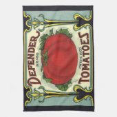 Vintage Fruchtkästen-Etikett Art, Verteidiger Toma Geschirrtuch (Vertikal)