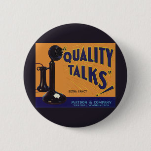 Vintage-Fruchtkisten-Etiketten-Kunst, altmodisches Button