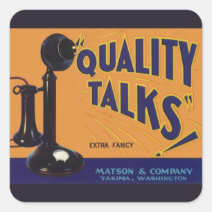 Vintage-Fruchtkisten-Etiketten-Kunst, altmodisches Quadratischer Aufkleber