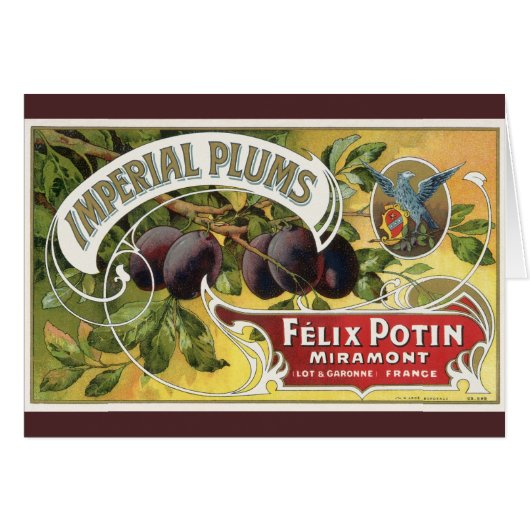 Vintage-Fruchtkisten-Etiketten-Kunst, Imperial Pfl (Vorderseite (Horizontal))