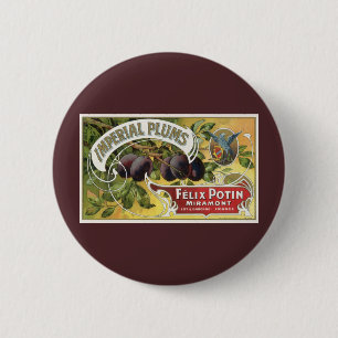 Vintage-Fruchtkisten-Etiketten-Kunst, Imperial Pfl Button
